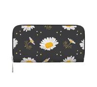 Hnnkloy Daisy Flowers, PU Leather Wallets Large Capacity Clutch Wallet for Men Women