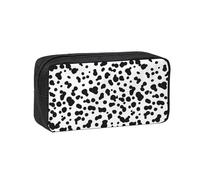 Hnnkloy Dalmatian Dog Pattern Or Cow Skin Texture, Big Capacity Pencil Case Portable Pen Pouch Stationery Bag for School Office