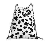 Hnnkloy Dalmatian Dog Seamless Pattern Or Cow Skin, Drawstring Backpack Unisex Sport Gym Bag Casual Daypack Drawstring Sackpack