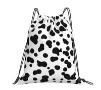 Hnnkloy Dalmatian Dog Seamless Pattern Or Cow Skin Texture, Drawstring Backpack Unisex Sport Gym Bag Casual Daypack Drawstring Sackpack