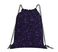 Hnnkloy Dark Amethyst Purple Glitter, Drawstring Backpack Unisex Sport Gym Bag Casual Daypack Drawstring Sackpack