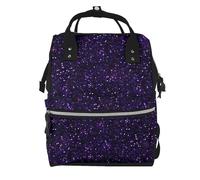 Hnnkloy Dark Amethyst Purple Glitter, Large Capacity Mummy Backpack Diaper Bag Travel Backpack for Outdoor