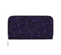 Hnnkloy Dark Amethyst Purple Glitter, PU Leather Wallets Large Capacity Clutch Wallet for Men Women