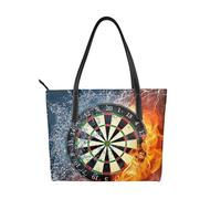 Hnnkloy Dart Board Printed,PU Leather Handbag Large Capacity Tote Bag Women's Shoulder Bag for Work Travel