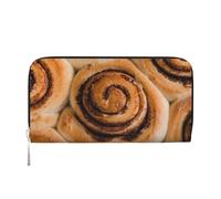 Hnnkloy Delicious Cinnamon Rolls Bread Pattern, PU Leather Wallets Large Capacity Clutch Wallet for Men Women