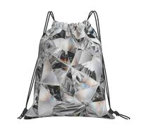 Hnnkloy Diamond Texture Style Crystal, Drawstring Backpack Unisex Sport Gym Bag Casual Daypack Drawstring Sackpack