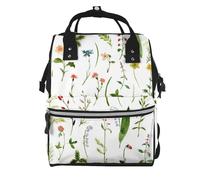 Hnnkloy Different Kinds Of Flowers, Large Capacity Mummy Backpack Diaper Bag Travel Backpack for Outdoor