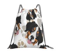 Hnnkloy Dog Paws Bernese Mountain Dog, Drawstring Backpack Unisex Sport Gym Bag Casual Daypack Drawstring Sackpack