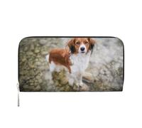 Hnnkloy Dogs in The Water River Brown White Dogs Paniel, PU Leather Wallets Large Capacity Clutch Wallet for Men Women