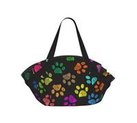 Hnnkloy Doodle Paw Print Cat Dog Black,Portable Camping Mat Multifunctional Foldable Picnic Blanket As Camping Tote Bag For Traveling