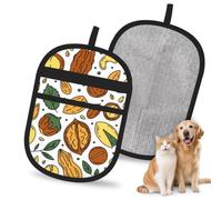 Hnnkloy Doodle Style Nuts Seeds, 2 Pack Pet Hair Removal Gloves For Bed,Carpet,Clothes,Sofa,Static Grooming Glove For Dogs & Cats