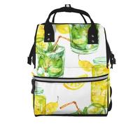 Hnnkloy Drink Cocktail Lemon Ice, Large Capacity Mummy Backpack Diaper Bag Travel Backpack for Outdoor