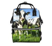 Hnnkloy Eating Cows On Summer Pasture, Large Capacity Mummy Backpack Diaper Bag Travel Backpack for Outdoor