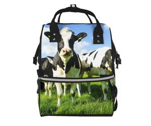 Hnnkloy Eating Cows On Summer Pasture, Large Capacity Mummy Backpack Diaper Bag Travel Backpack for Outdoor