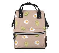Hnnkloy Egg And Avocado, Large Capacity Mummy Backpack Diaper Bag Travel Backpack for Outdoor