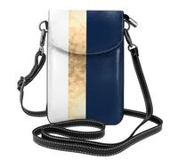 Hnnkloy Elegant Faux Gold Navy Blue White Stripes Accent, Cell Phone Purses For Women, Small Crossbody Bags - PU Leather Cellphone Wallet With Credit Card Slots