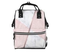 Hnnkloy Elegant Girly Rose Gold Glitter & White Marble, Large Capacity Mummy Backpack Diaper Bag Travel Backpack for Outdoor
