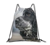 Hnnkloy English Cocker Spaniel Large Curly Ears Black, Drawstring Backpack Unisex Sport Gym Bag Casual Daypack Drawstring Sackpack