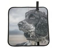 Hnnkloy English Cocker Spaniel Large Curly Ears Black,Folding Seat Mat, Oxford Cloth Sit Mat, Portable Seat Cushion for Outdoor Camping Traveling