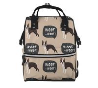 Hnnkloy English Pattern Dog Background, Large Capacity Mummy Backpack Diaper Bag Travel Backpack for Outdoor