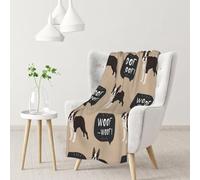 Hnnkloy English Pattern Dog Background,Soft Blanket for Couch Sofa Bed Warm Anti-Pilling Flannel Plush Throw Blanket 76 X 102 cm