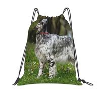 Hnnkloy English Setter Lawn Pets Dogs English Setter, Drawstring Backpack Unisex Sport Gym Bag Casual Daypack Drawstring Sackpack