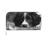Hnnkloy English Springer Spaniel, PU Leather Wallets Large Capacity Clutch Wallet for Men Women