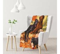 Hnnkloy Fall Labrador Lab Golden Retriever Dog Thanking,Soft Blanket for Couch Sofa Bed Warm Anti-Pilling Flannel Plush Throw Blanket 76 X 102 cm