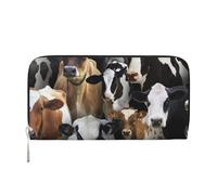 Hnnkloy Farm Animals Dairy Cows Cow, PU Leather Wallets Large Capacity Clutch Wallet for Men Women