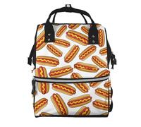 Hnnkloy Fast Food Hot Dog, Large Capacity Mummy Backpack Diaper Bag Travel Backpack for Outdoor