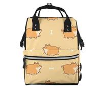 Hnnkloy Fat Shiba Inu Anime Dog Pattern, Large Capacity Mummy Backpack Diaper Bag Travel Backpack for Outdoor