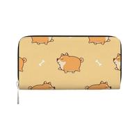 Hnnkloy Fat Shiba Inu Anime Dog Pattern, PU Leather Wallets Large Capacity Clutch Wallet for Men Women