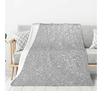 Hnnkloy Faux Sparkly Silver Glitter Printed,Throw Blanket Warm Flannel Plush Soft Sofa Blanket As Bed Cover/Bed Sheets,60"x50"