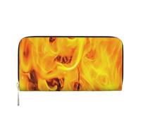 Hnnkloy Fire and Flames, PU Leather Wallets Large Capacity Clutch Wallet for Men Women