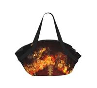 Hnnkloy Flaming American Football Printed,Portable Camping Mat Multifunctional Foldable Picnic Blanket As Camping Tote Bag For Traveling
