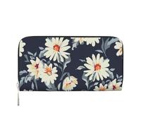 Hnnkloy Floral Daisy Flower, PU Leather Wallets Large Capacity Clutch Wallet for Men Women