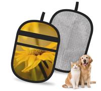 Hnnkloy Flower Plant, 2 Pack Pet Hair Removal Gloves For Bed,Carpet,Clothes,Sofa,Static Grooming Glove For Dogs & Cats