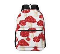 Hnnkloy Fly Agaric Red Mushrooms Pattern, 17 Inch Backpack With Pockets Casual Daypack Water Resistant School Bag