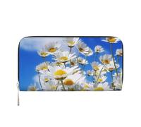 Hnnkloy Fragrant Daisy Flower, PU Leather Wallets Large Capacity Clutch Wallet for Men Women