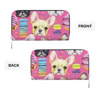 Hnnkloy French Bulldog Puppy Watercolor, PU Leather Wallets Large Capacity Clutch Wallet for Men Women