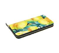 Hnnkloy Fresh Fruit Yellow Lemon Limes, PU Leather Wallets Large Capacity Clutch Wallet for Men Women