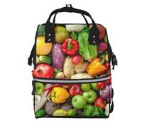 Hnnkloy Fresh Fruits And Vegetables, Large Capacity Mummy Backpack Diaper Bag Travel Backpack for Outdoor