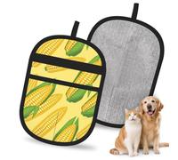 Hnnkloy Fresh Ripe Corn Cobs, 2 Pack Pet Hair Removal Gloves For Bed,Carpet,Clothes,Sofa,Static Grooming Glove For Dogs & Cats