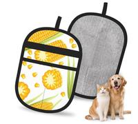 Hnnkloy Fresh Ripe Corn Cobs Pattern, 2 Pack Pet Hair Removal Gloves For Bed,Carpet,Clothes,Sofa,Static Grooming Glove For Dogs & Cats