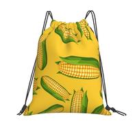 Hnnkloy Fresh Ripe Corn Cobs Pattern, Drawstring Backpack Unisex Sport Gym Bag Casual Daypack Drawstring Sackpack
