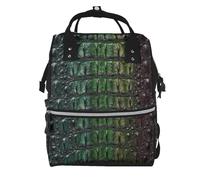 Hnnkloy Freshwater Crocodile Bone Skin Animal, Large Capacity Mummy Backpack Diaper Bag Travel Backpack for Outdoor