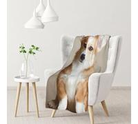Hnnkloy Funny Corgi Dog Pattern,Soft Blanket for Couch Sofa Bed Warm Anti-Pilling Flannel Plush Throw Blanket 76 X 102 cm