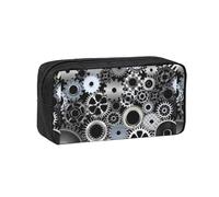 Hnnkloy Gear Metal Rendering Technology Digital Art, Big Capacity Pencil Case Portable Pen Pouch Stationery Bag for School Office