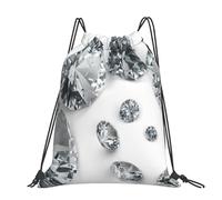 Hnnkloy Gems Diamond Jewelry Jewels Luxury Printed, Drawstring Backpack Unisex Sport Gym Bag Casual Daypack Drawstring Sackpack