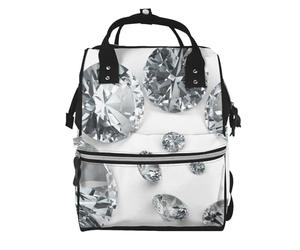 Hnnkloy Gems Diamond Jewelry Jewels Luxury Printed, Large Capacity Mummy Backpack Diaper Bag Travel Backpack for Outdoor